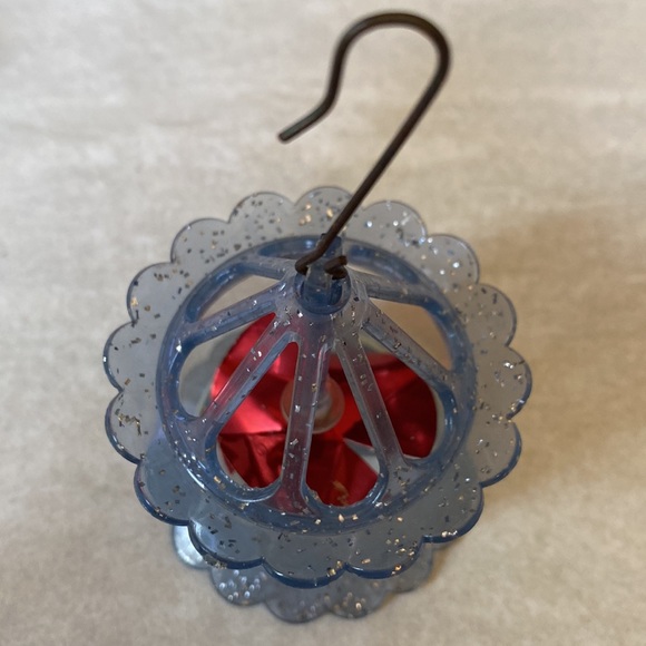 Vintage Twinklers Spinner Birdcage Rare Christmas Tree Ornament Blue Gray Silver - Picture 11 of 16